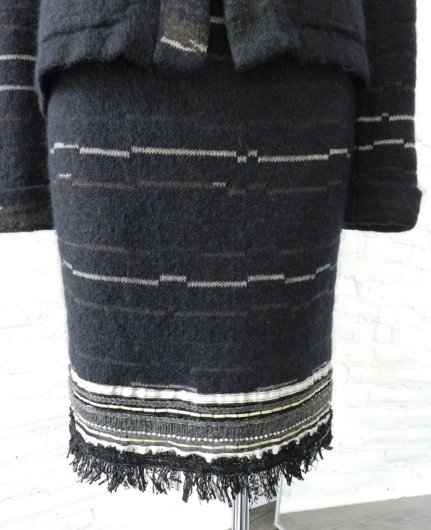 Chanel 09A Black mohair Sweater Set 1