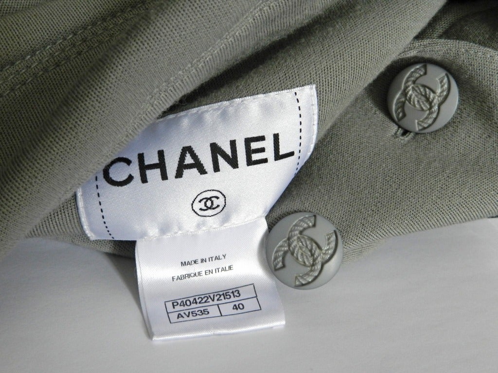 Chanel Grey Wool Jersey Trench Coat / Jacket 1