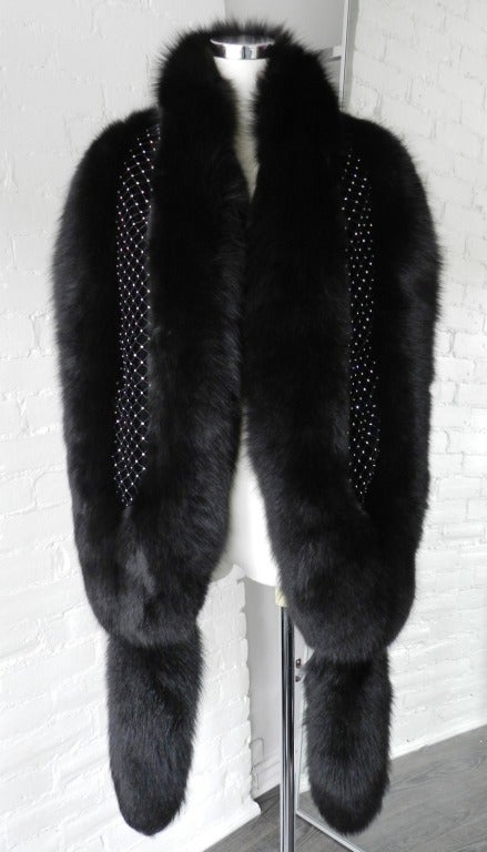Holt Renfrew Black Fox Fur Stole at 1stDibs | holt renfrew furs