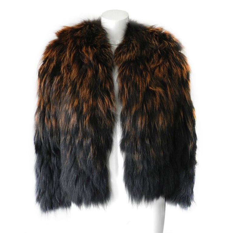J Mendel Dyed Fox Fur Jacket In Purple Lyst Gallery