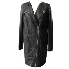 Chanel Black Leather Zip Runway Jacket