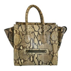 Celine Luggage Phantom Tote in Natural Python