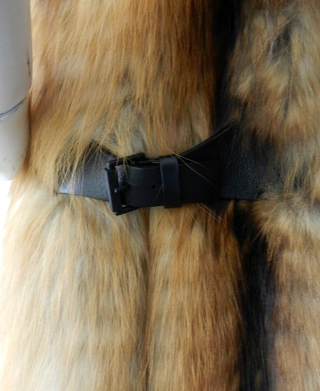J. Mendel Red Fox Fur Vest / Coat with Leather Sleeves 2
