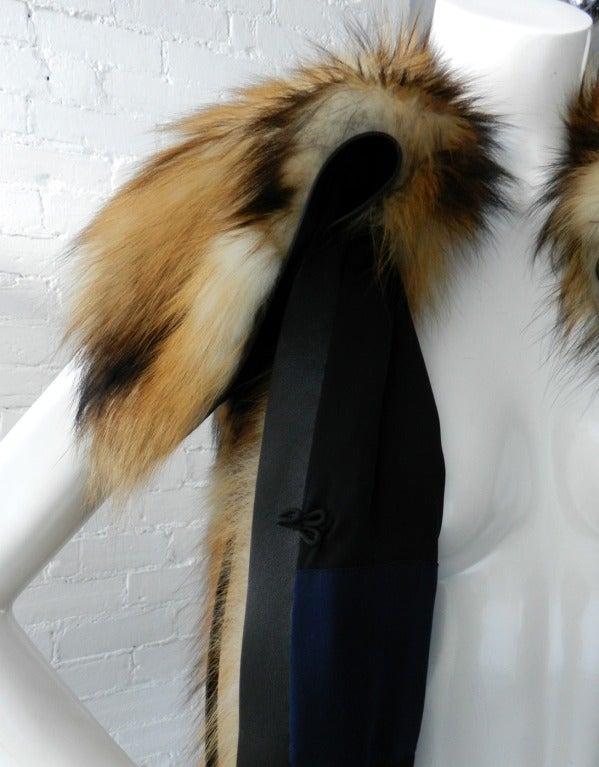 J. Mendel Red Fox Fur Vest / Coat with Leather Sleeves 3