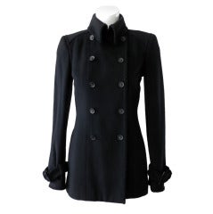 Chanel Black Cashmere Coat / Jacket with Boucle Trim