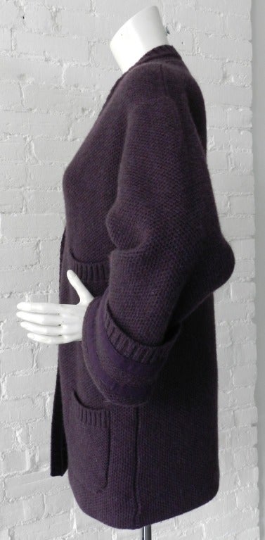 Chanel 07A Purple Cashmere Runway Cardigan Sweater 1