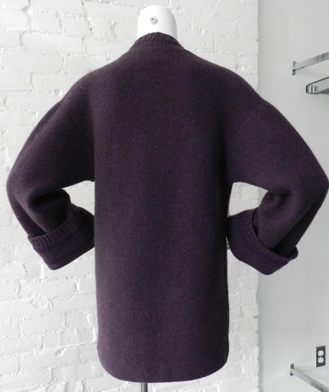 Chanel 07A Purple Cashmere Runway Cardigan Sweater 2