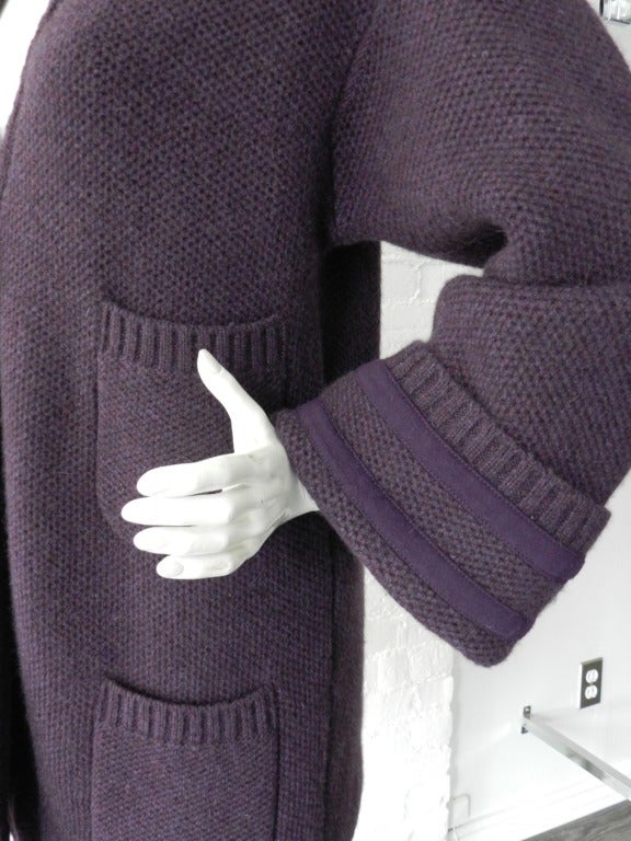 Chanel 07A Purple Cashmere Runway Cardigan Sweater 3