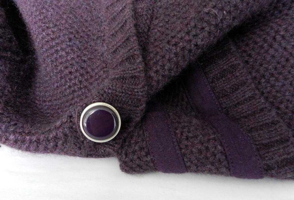 Chanel 07A Purple Cashmere Runway Cardigan Sweater 4