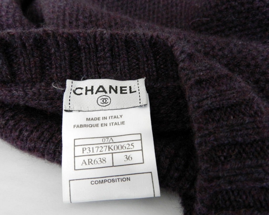 Chanel 07A Purple Cashmere Runway Cardigan Sweater 5