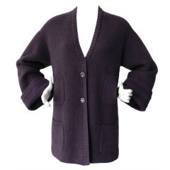 Chanel 07A Purple Cashmere Runway Cardigan Sweater