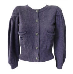 Chanel 09P Purple Cashmere Short Sweater