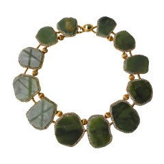 Vintage William deLillo Green Quartz Bib Necklace