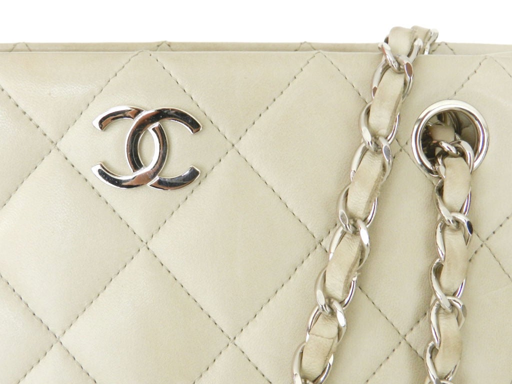 Chanel Dove Grey Quilted Purse