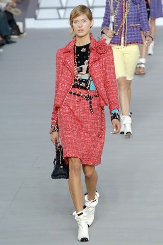 Chanel 06P Silver Chain Belt with Enamel Camelia