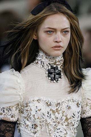 Chanel 06A Large Grey / Black Crystal Brooch