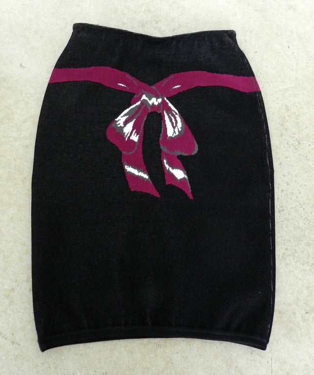 Alaia fuchsia Bodycon Ribbon Skirt 2