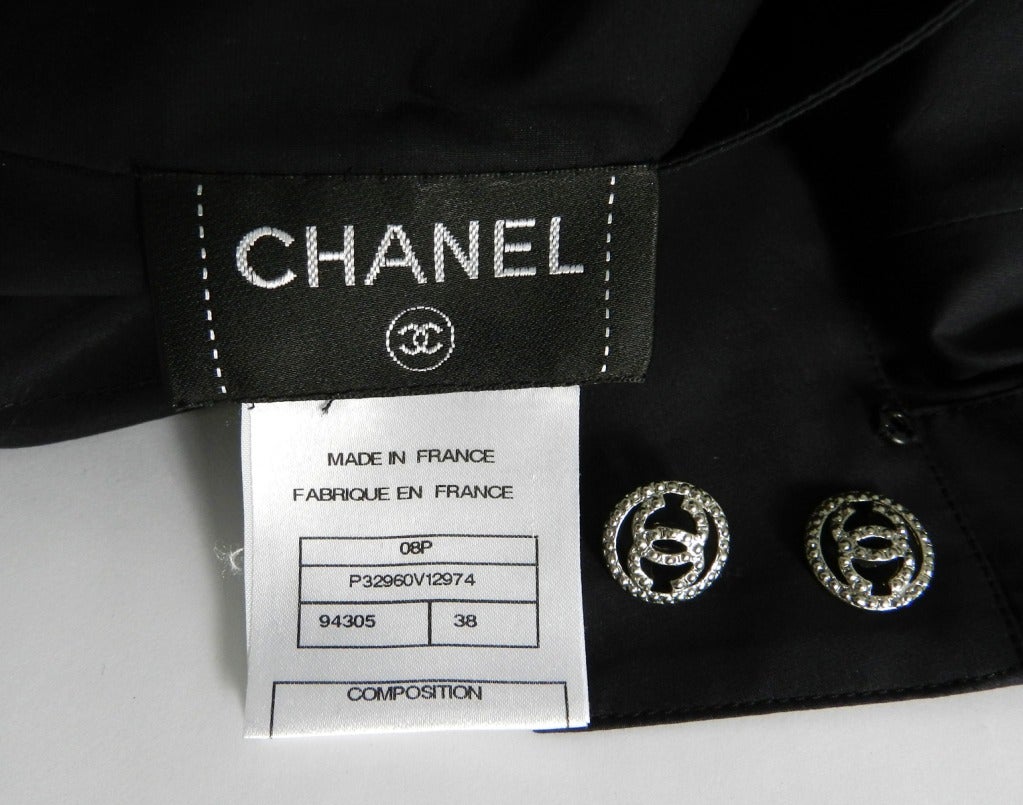 Chanel 08P Black Cotton Button Down Blouse 3