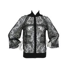 Chanel 07C Black Lace Runway Jacket