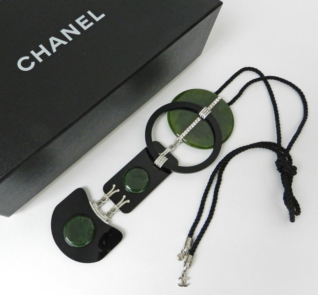 Chanel 09A Jade Art Deco Runway Necklace 1