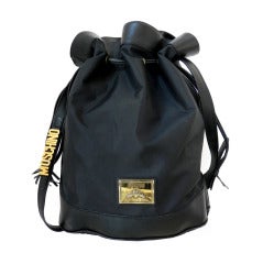 Retro 1990's Moschino Drawstring Bucket Bag Purse