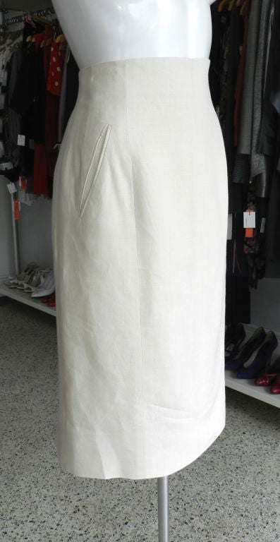 Hermes vintage ivory skirt and black jacket