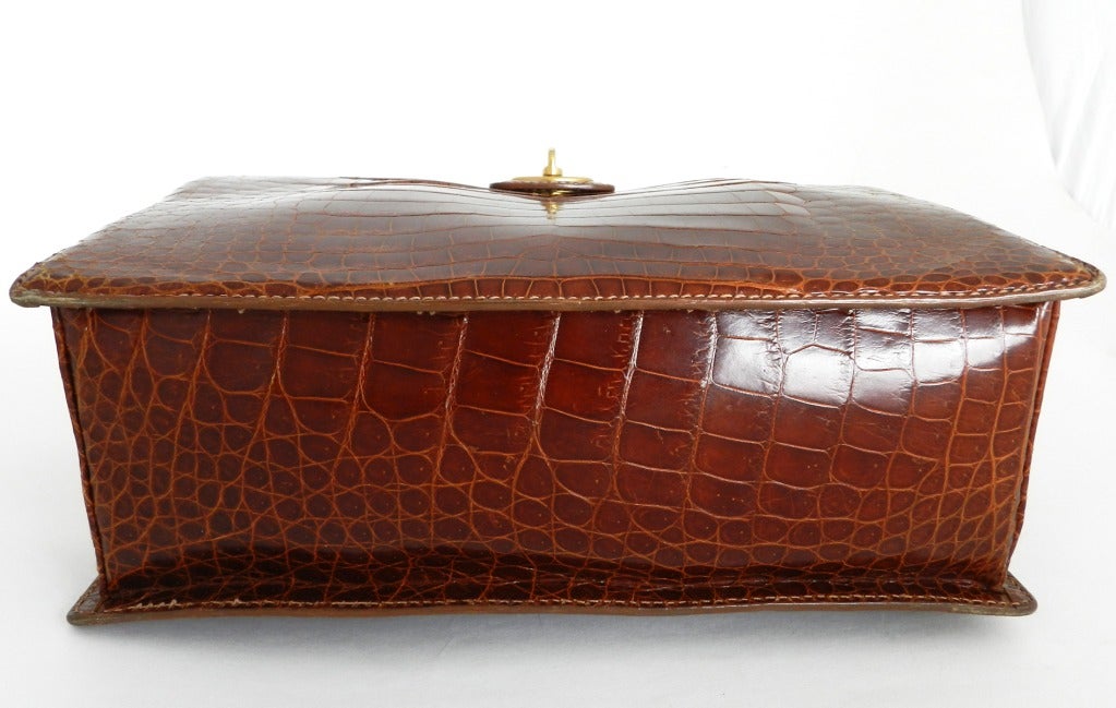 Gucci Cognac Alligator Bag with Bamboo Handle 1