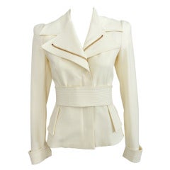 Tom Ford Ivory Jacket w Gold Zippers