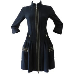 Chanel 11P Navy Cotton Dress Jacket
