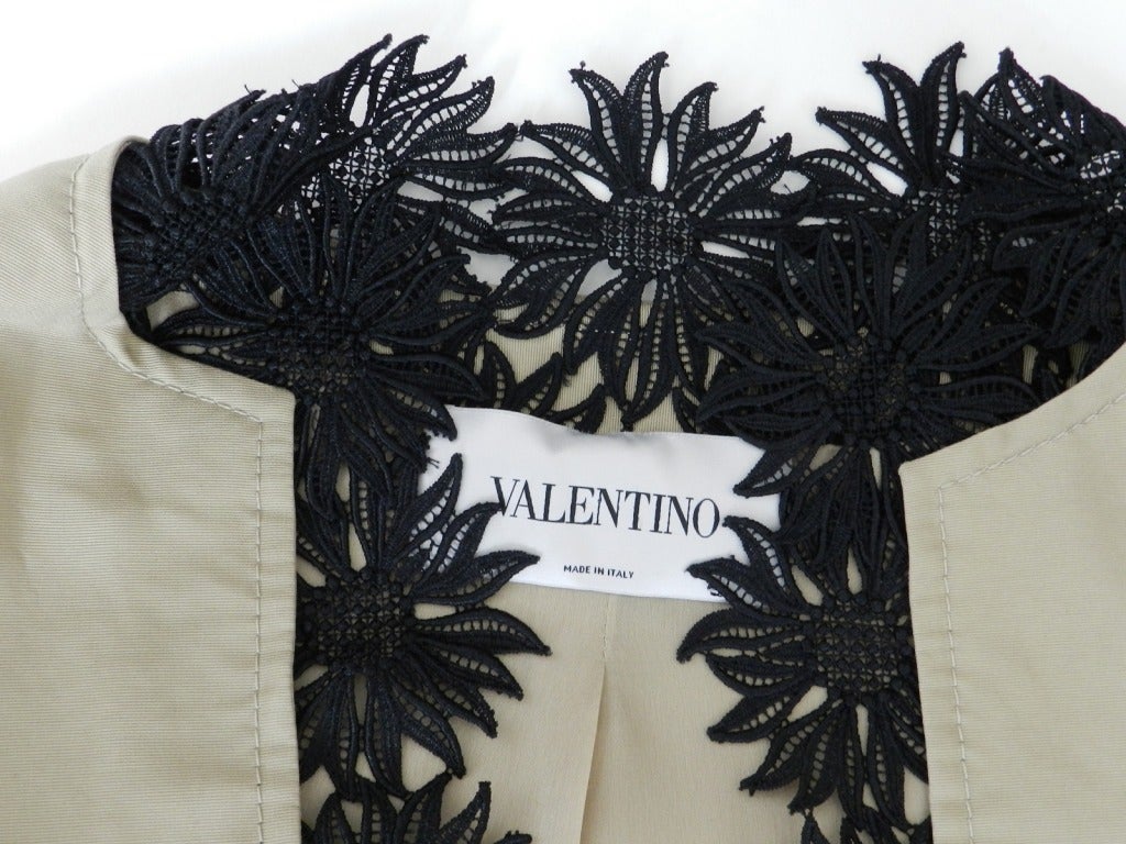 Valentino Beige Suit with Black Lace Trim 2