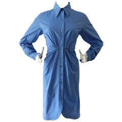 YSL Yves Saint Laurent Blue Shirt Dress