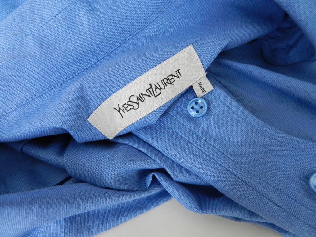 YSL Yves Saint Laurent Blue Shirt Dress 1