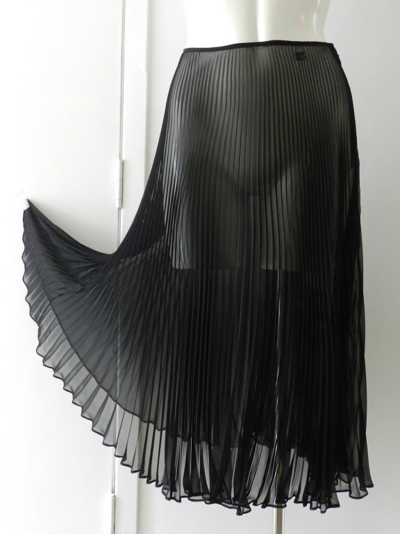 sheer black midi skirt