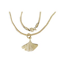 Diane von Furstenberg for H Stern 18k Necklace w Ginko Pendant