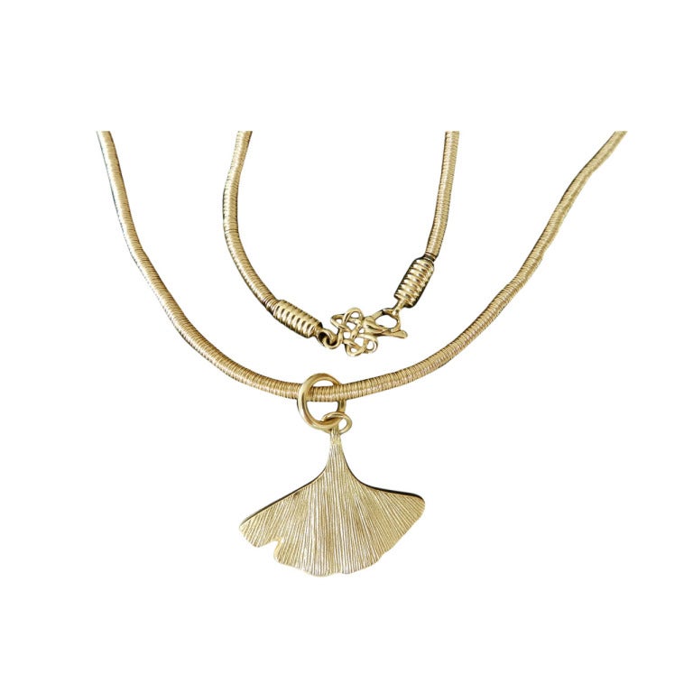 Diane von Furstenberg for H Stern 18k Necklace w Ginko Pendant