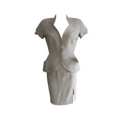 Thierry Mugler Taupe Hourglass Skirt Suit