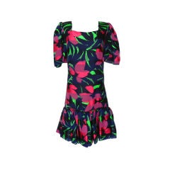 Pauline Trigere silk floral dress