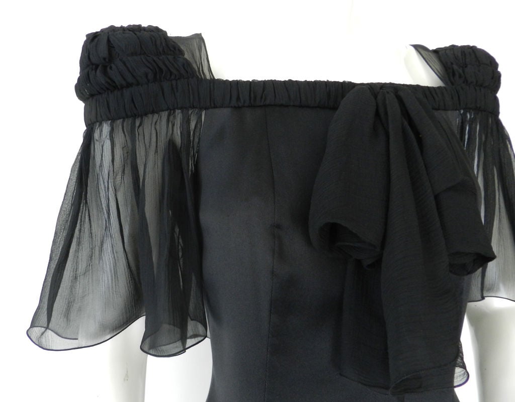 Chanel Black Silk Gown with Sheer Silk Panels In Excellent Condition In Toronto, ON