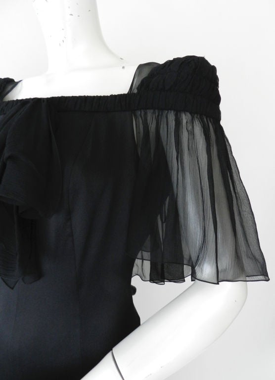 Chanel Black Silk Gown with Sheer Silk Panels 1