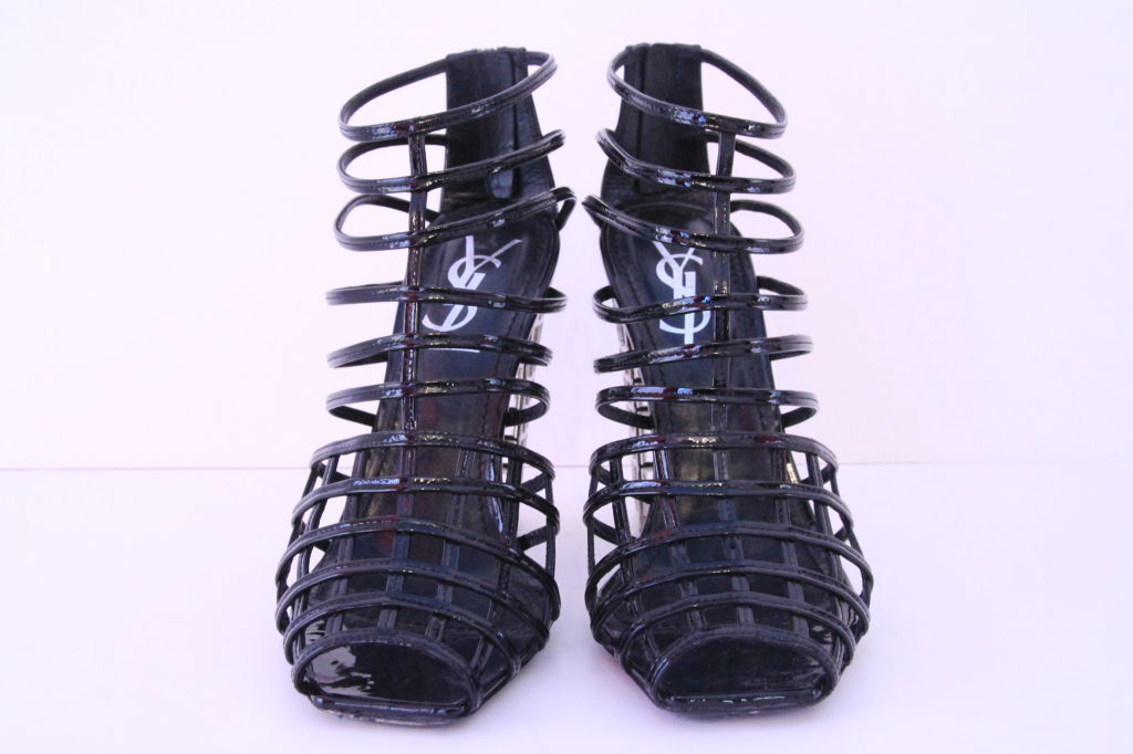 Yves Saint Laurent Patent Leather Cage Heels sz.35