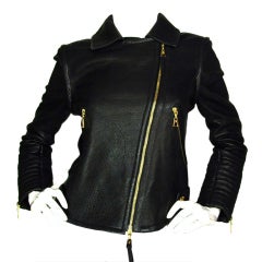 Leather jacket Louis Vuitton Black size 34 FR in Leather - 21108173