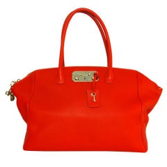 VBH Red Leather Brera Tote Bag