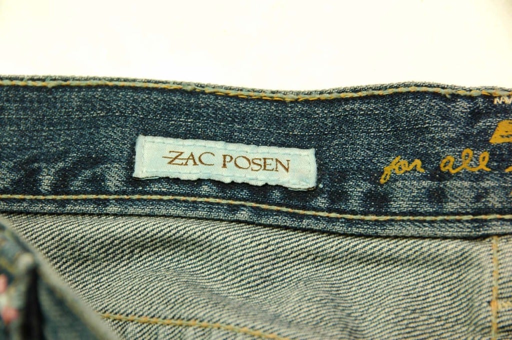 ZAC POSEN 7 For All Mankind Denim Jeans with Floral Print 1