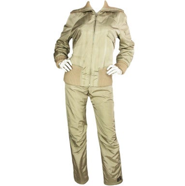 CHANEL Beige Snow Suit at 1stDibs  chanel snow suit, chanel snowsuit, chanel  snow jumpsuit