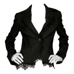 Dolce 
Gabbana Black Jacket with Lace Trim