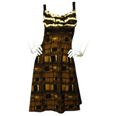 Prada Brown/Black Sleeveless Dress With Embellished Top -Size 40