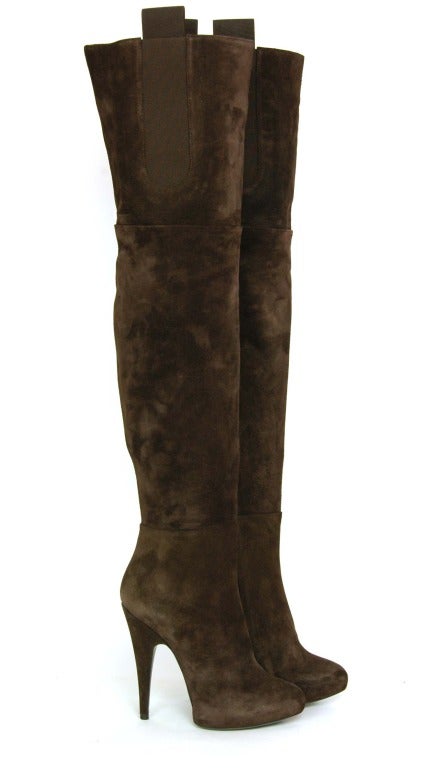 GIVENCHY New Over The Knee Hidden Platform Boot Sz. 37.5 In New Condition In New York, NY