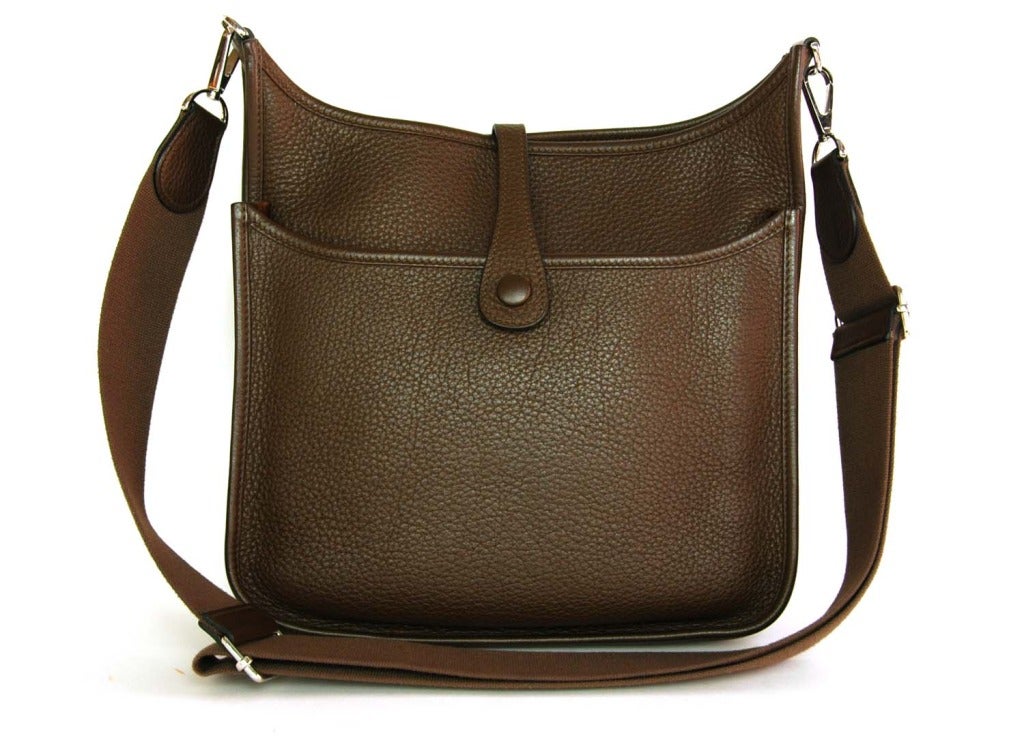 Women's HERMES Brown Togo Leather EVELYN Bag rt. $3, 125