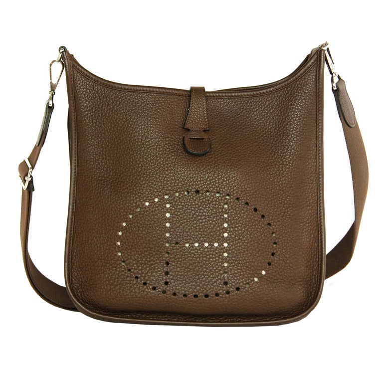 HERMES Brown Togo Leather EVELYN Bag rt. $3, 125