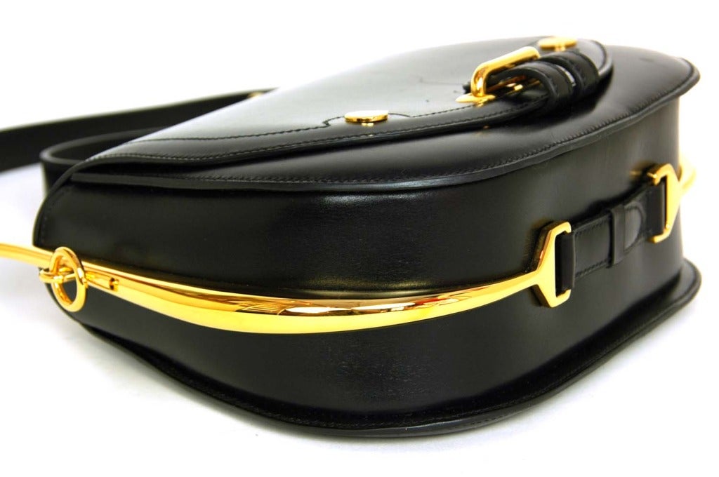 HERMES Black Leather 